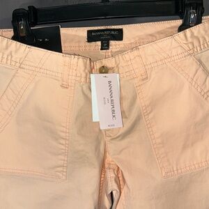 Banana Republic Martin Fit 2P Petite Skinny Pants Peach NWT Ankle Zip